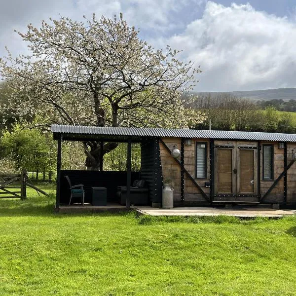 Transformed Railway Wagon- Sleeps2-Garden-Firepit, hotel in Crickhowell