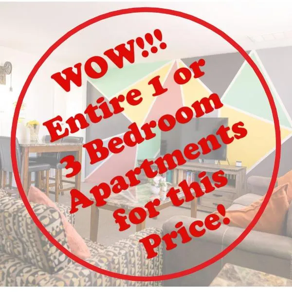 1 or 3 Bedroom Apartment with Full Kitchen, hotel v destinaci Page