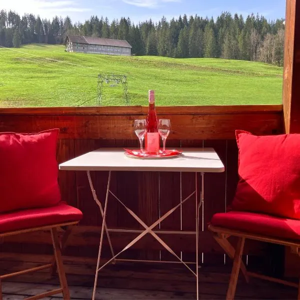Ferienwohnung Bergblick am Rande der Wildnis、Sibratsgfällのホテル