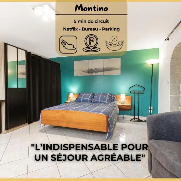 Montino - Studio 5 min du circuit - Parking - Wifi, hotel en Mulsanne