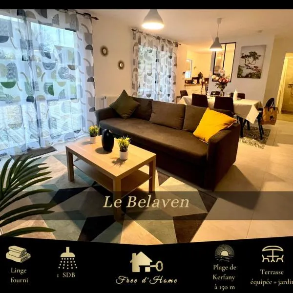 Le Belaven, Neuf, Cosy, Terrasse, jardin, Kerfany Plage, 1 à 6 pers – hotel w mieście Moëlan-sur-Mer