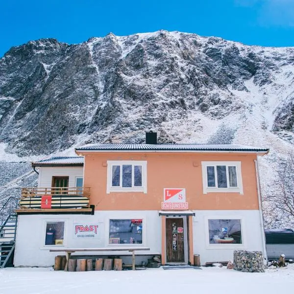 Unstad Surfpacker, hotel en Bøstad