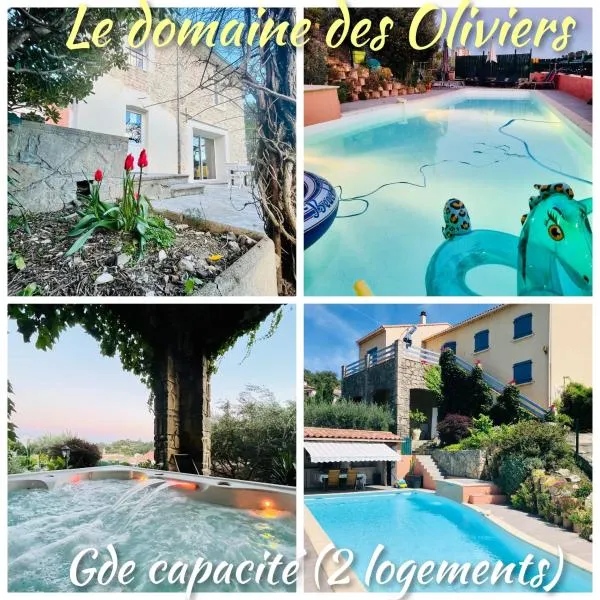 Le domaine des Oliviers ALES Piscine Jacuzzi Sauna、アレスのホテル