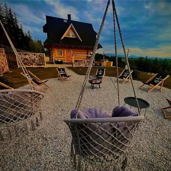 Legenda Lasu - drewniany domek w górach z jacuzzi, przy stoku narciarskim Kotelnica, Białka Tatrzańska, w pobliżu Term Bania, hôtel à Groń