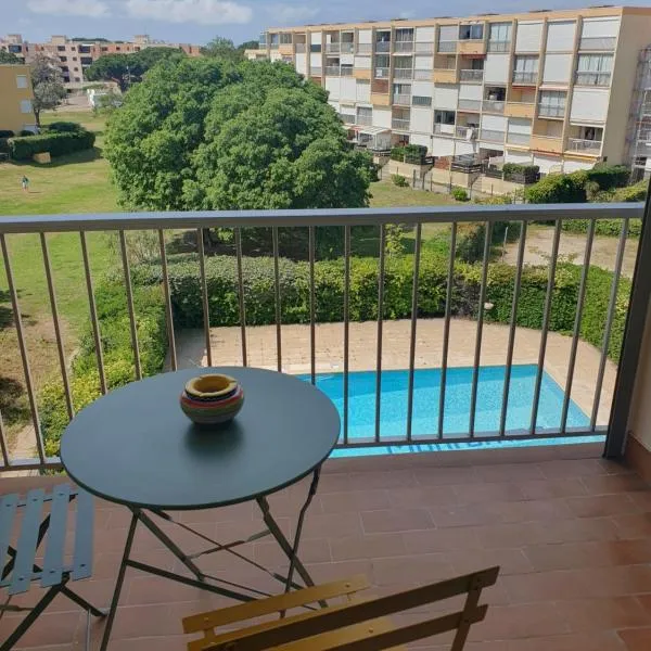 LES TERRASSES DE LA BARONNIE Appartement climatisé avec 1 chambre et piscine ouverte du 28 Mai 2025 au 28 Septembre 2025, hotel in Le Grau-du-Roi