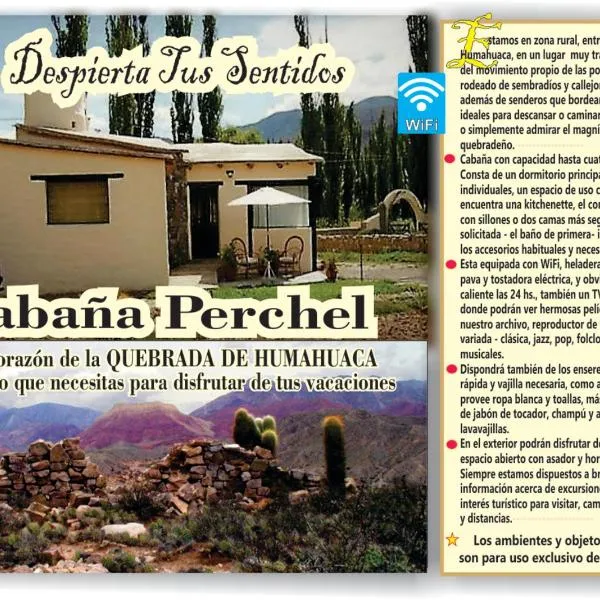 CabañaPerchel Tilcara Quebrada de Humahuaca, hôtel à Huacalera