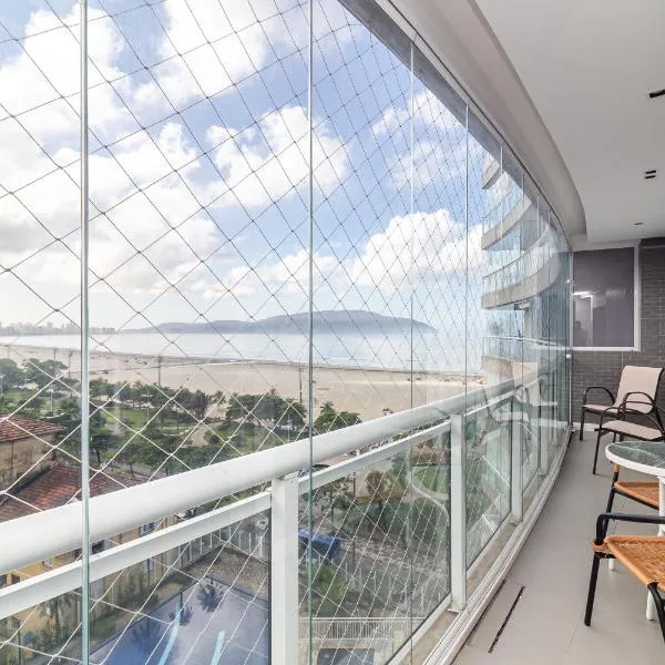 산투스에 위치한 호텔 AP OCEAN UNLIMITED - Vista panorâmica da praia de Santos no Unlimited