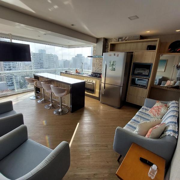 Book Santos - Unlimited 1608, Panorâmico com 3 dorm