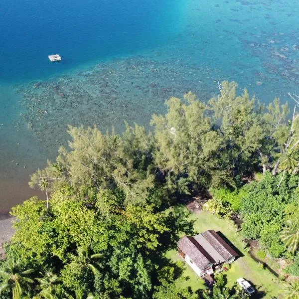 tahiti-bungalow at Teahupoo: beachfront with pountoon and mini pool, hotel v destinaci Teahupoo