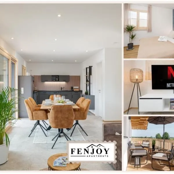 FENJOY: Ferienapartment in Neubau / Balkon / BBQ, hótel í Bernau am Chiemsee