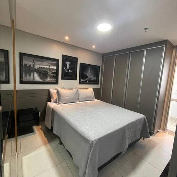 H-Flat Mobiliado com Garagem, 290m do Parque Flamboyant, Mínimo 2 Noites
