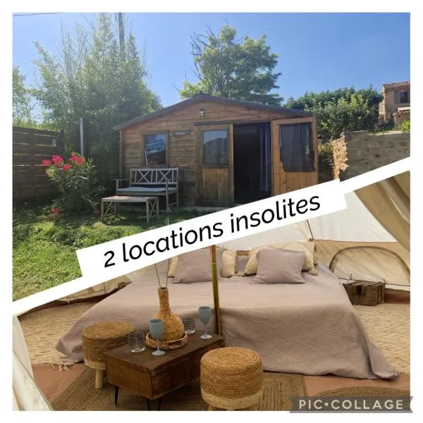 Locations insolites "vie en plein air" cabane et tipi Bastide Bellugue maison d'hôtes reseau Bienvenue à la ferme à 3 mn de lourmarin, готель у місті Кадене