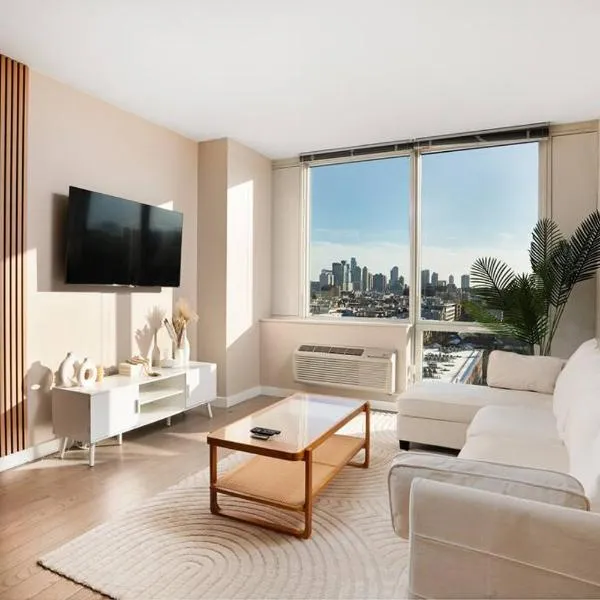 Freedom Tower View -Amenity Packed with Pool -minutes to NYC, hotel v destinaci Hoboken