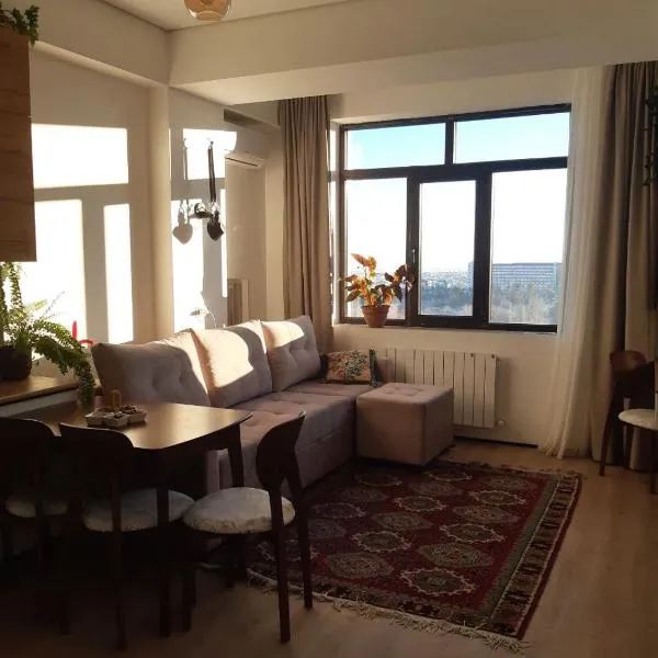 Элитная 2х комнатная квартира на набережной c видом на ботаничнеский сад 6мкр, hotel in Bishkek