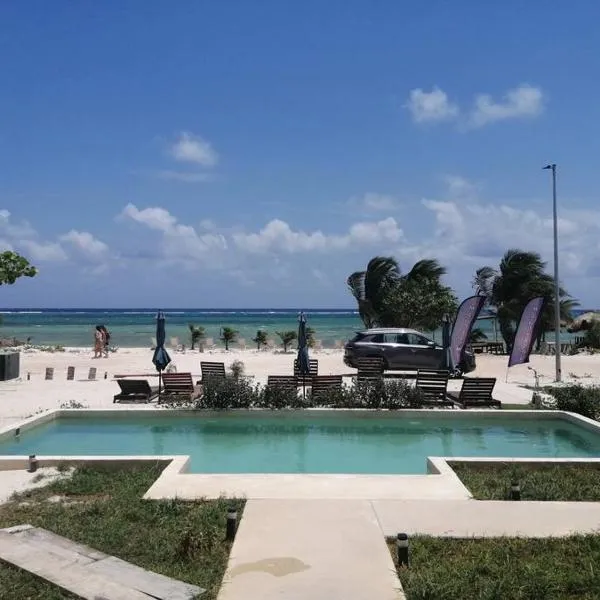 Mahaguay - Estudio frente a la playa: Mahahual'da bir otel