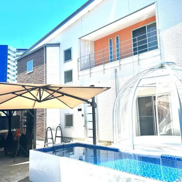 バブルハウス付きの室外温泉!白良浜徒歩10分!プール付き!BBQ雨でも可能!貸切!浅築5LDk、白浜町のホテル