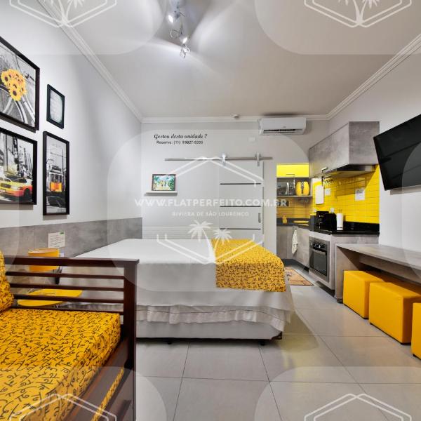 Flat Perfeito Flat Amarilis em Riviera São Lourenço com café da manhã e enxoval completo toalhas praia e piscina com trocas
