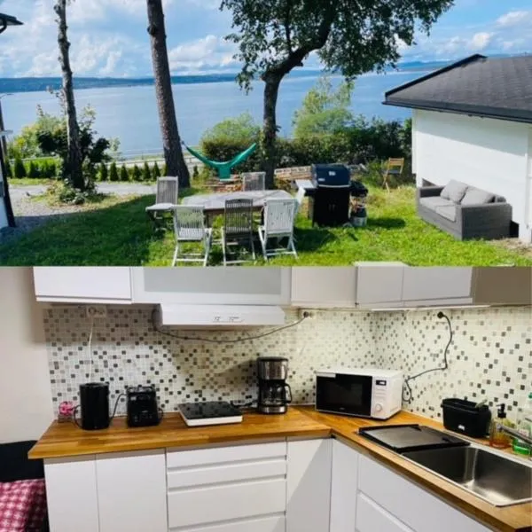Nice Apartment with1 bedroom Separate living room with a sofa bed and a tiny kitchen a bathroom located in Nordstrand near by the Sea for 3 guests with a garden and grill 5 extra guests with extra cost in the cabin with sea view just outside the apartment, hotel v Oslu