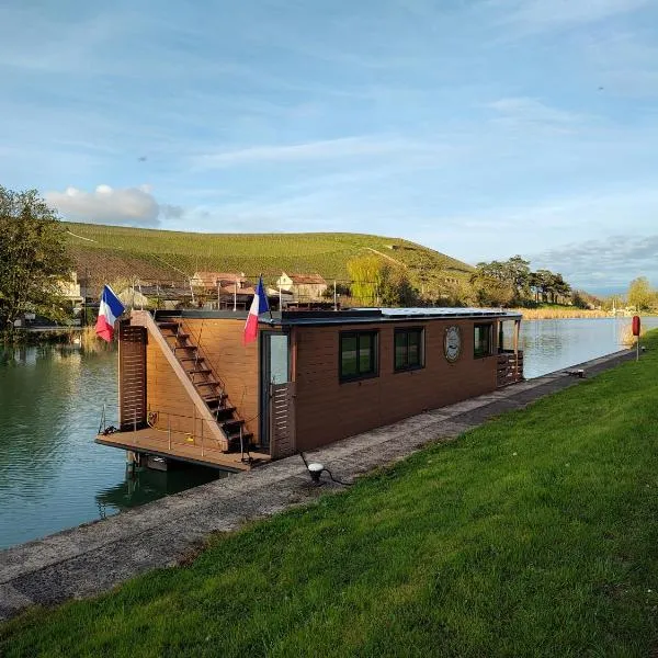 House Boat avec SPA naviguant en Champagne, hotel in Mareuil-sur-Ay