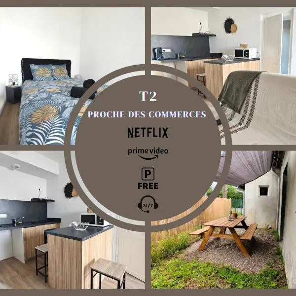T2 à proximité des commerces - 1 à 4 pers -, hotel a Langon