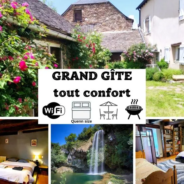 Grande maison familiale - Proche Rodez, Wifi, Calme et Jardin, hotel in Luc