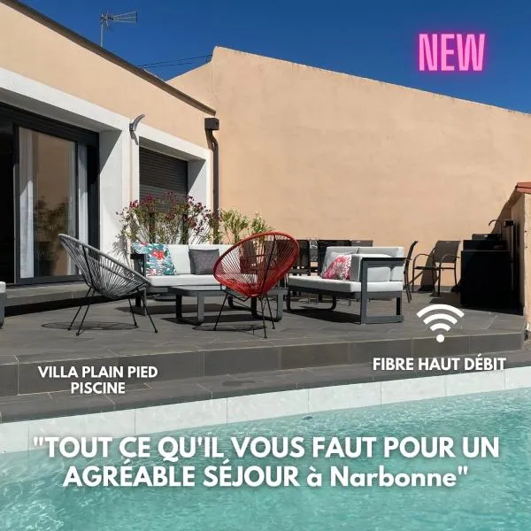 La Villa des Cistes au calme vue Étangs, hotel in Narbonne