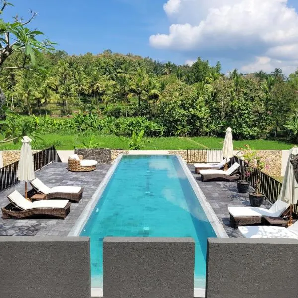 Villa Norwegia - pool with panorama rice field view, hotel v destinaci Yogyakarta