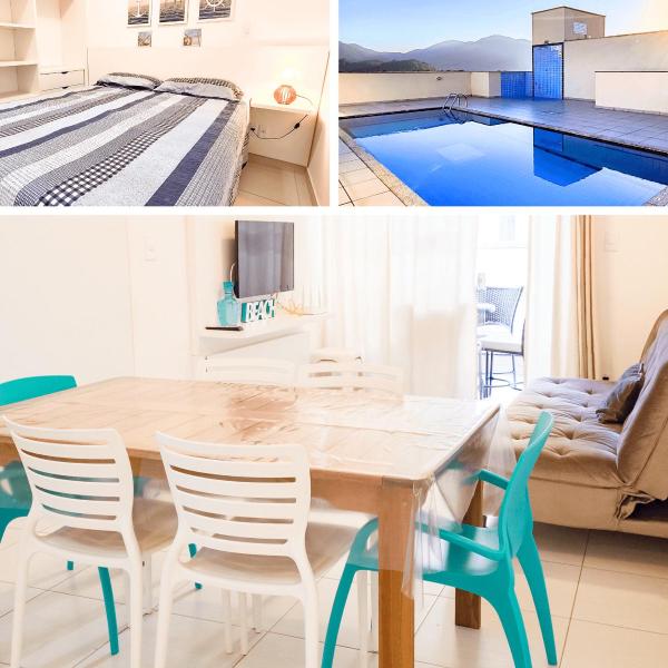 Apto espaçoso no Itaguá | varanda Gourmet | Ar-condicionado | Piscina externa