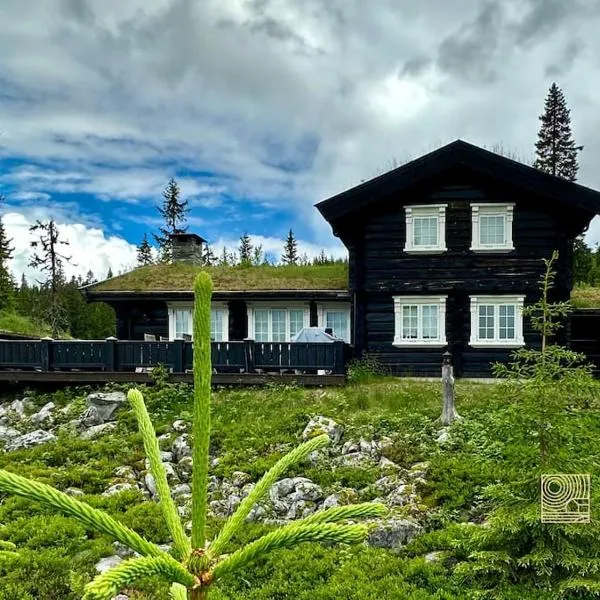 Large log cabin at Sjusjøen with sauna, fireplace and panoramic view, hotel sa Ringsaker