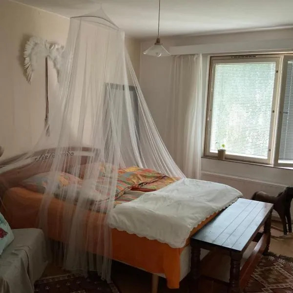 Kodikas makuuhuone yhteiskäytössä olevasta huoneistosta Tampere Kaleva, hotel in Tampere