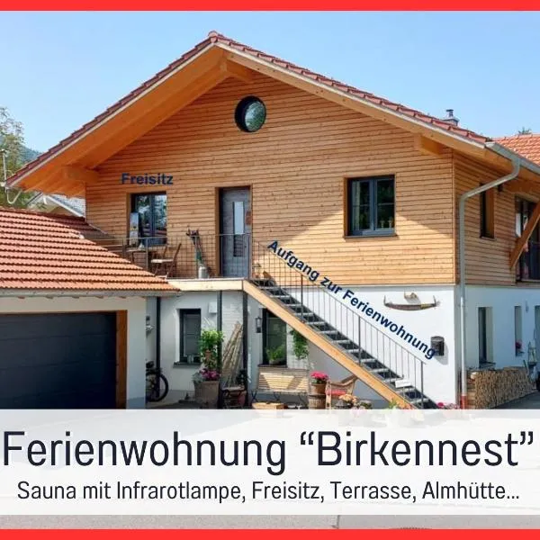 Viesnīca Ferienwohnung BirkenNEST-Sauna-Freisitz-Almhütte pilsētā Bādheilbruna