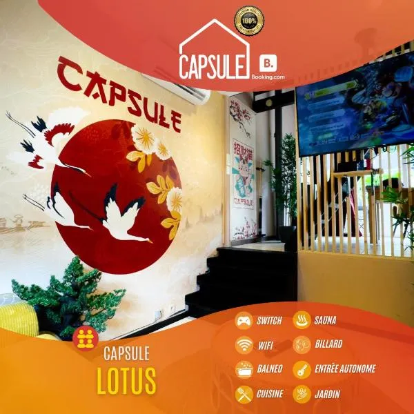 Capsule Lotus-Balneo-Sauna-Billard-Nintendo, hotel in Hastière-par-delà