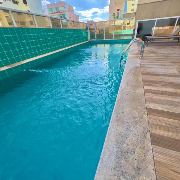 VISTA MAR DESLUMBRANTE, apto novo e moderno, a uma quadra da praia, prédio com piscina, portaria 24h, quartos com ar condicionado, roupas de cama e banho, redes de proteção, Wi Fi, TV 65", VIVO TV, cadeiras de praia, churrasqueira elétrica e 2 garagens - Foto 4