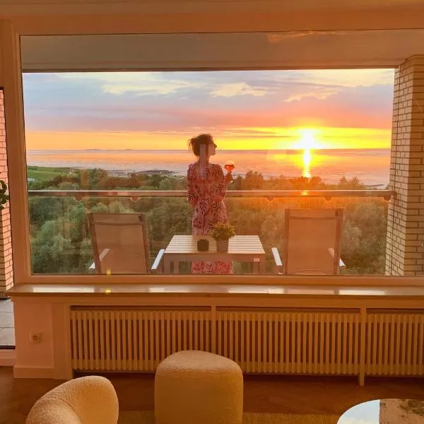 Panoramameerblicksuite direkt am Strand, Garage Wlan, Aufzug, Smarttv,Bettwäsche,Handtücher, Netflix uvm, hotel en Cuxhaven
