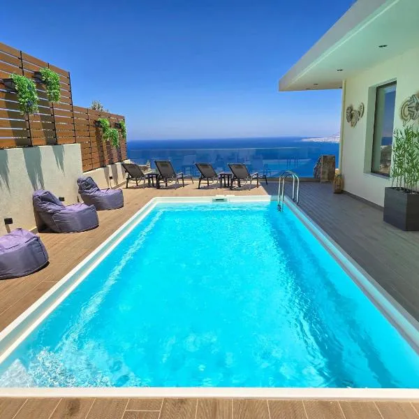 Villa Balcony, Cozy Villa with Amazing View, hotel u gradu 'Rodhiá'