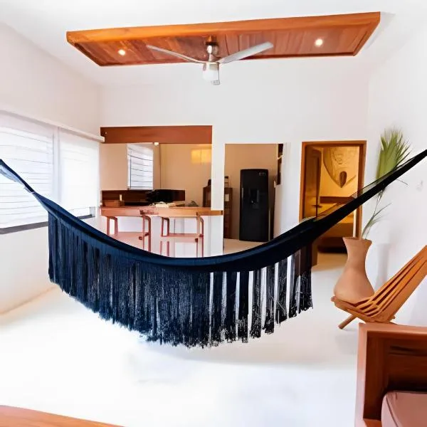 Casita de Diseño con, tina de baño, A/A y TV, hotel v destinaci Bacalar