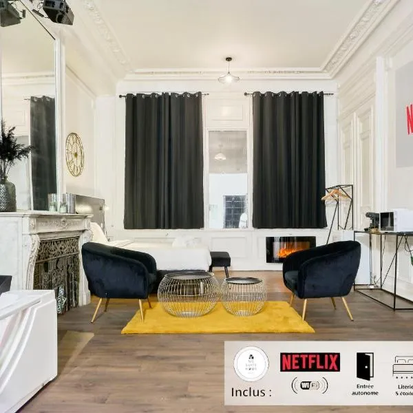 NG Prestige - Lille I Roubaix Centre I Collège - Balnéo - Netflix - Wifi – hotel w mieście Roubaix