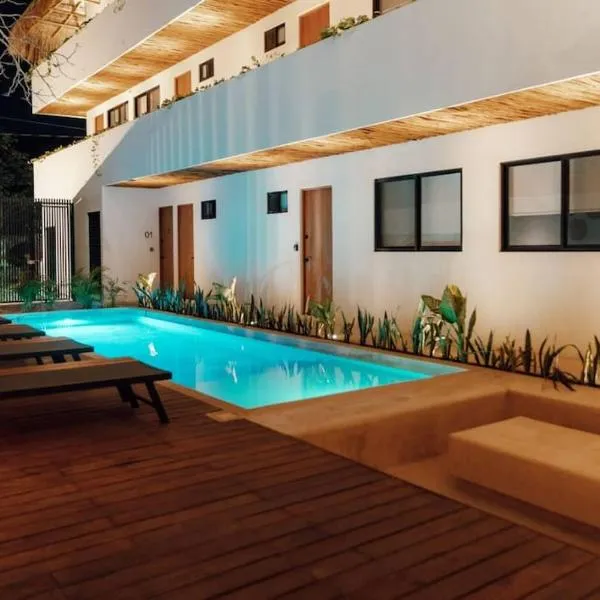 Cozy apartment with pool in Bacalar Center, hotel v destinaci Bacalar