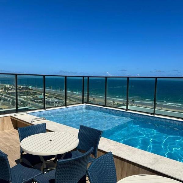Studio a 150m da praia em Salvador Piscina com Vista do Mar