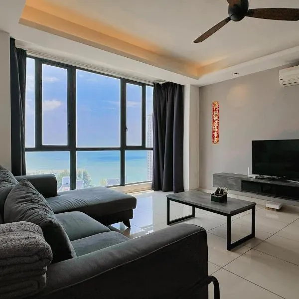 Tanjung Tokong Luxury SEAVIEW bathtub condo 2 rooms 6 pax near Straits Quay Marina Mall 丹绒道光 豪华海景 双房浴缸 高级公寓, hotell sihtkohas Tanjong Tokong