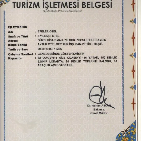 Efeler Hotel, hotel v destinaci Aydın