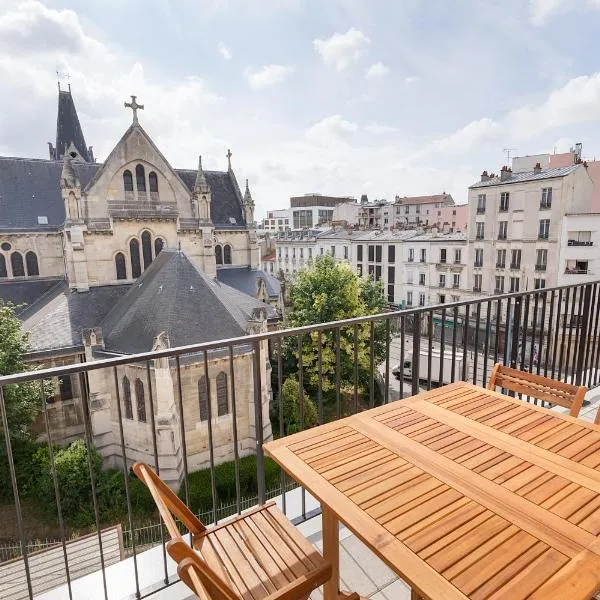 La Terrasse de l'Eglise, Paris Center & Eurostar 15 mn, Brand new duplex with terrasse, balcony, 2 bathrooms, parking,, hotel in Saint-Denis