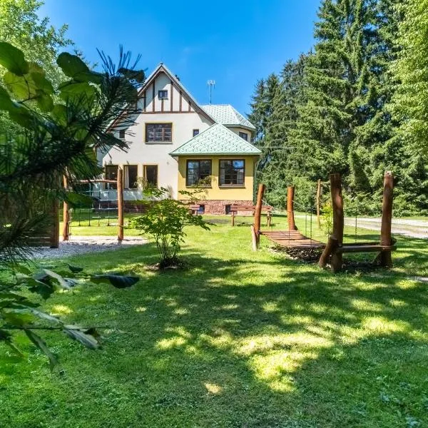 Villa with a covered pool, park, and playground, hotel ve Svobodě nad Úpou