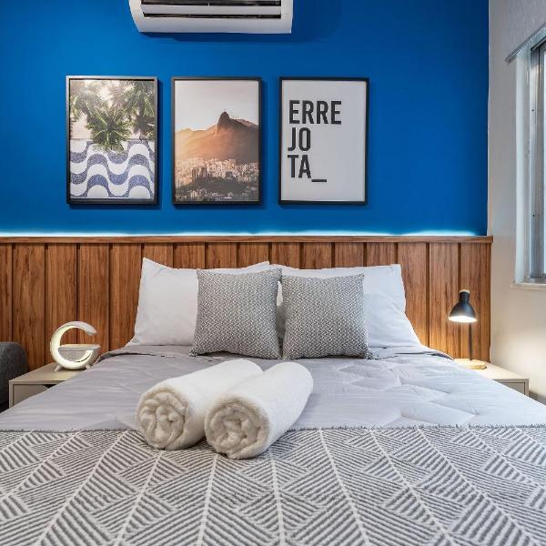 Studio em COPACABANA ideal para Casal com Home Office a 400m PRAIA e 600m Metro - Ar Condicionado e Wi-Fi 100 mbps - Foto 4