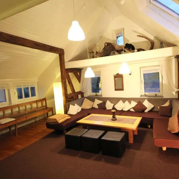 Apartment 180 qm BIBERBURG, in der romantischen Rödermühle an der Fränkischen Saale in Deutschlands Mitte, 8 km zur A7，哈默爾堡的飯店