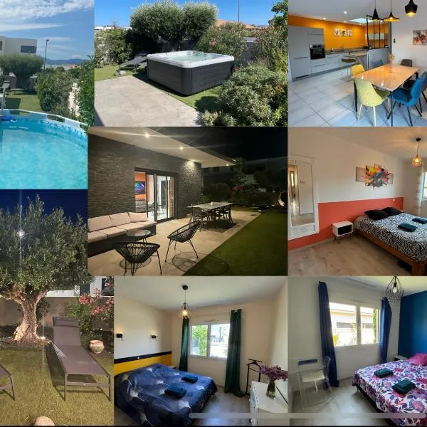 Villa Dolce Vida proche golf, lac, plage et Collioure, hotel in Villeneuve-de-la-Raho