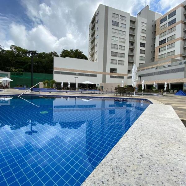 Flat Park Veredas - Vista Piscinas - Acesso ao Rio - 11 Piscinas - Próximo ao Hot Park- A1