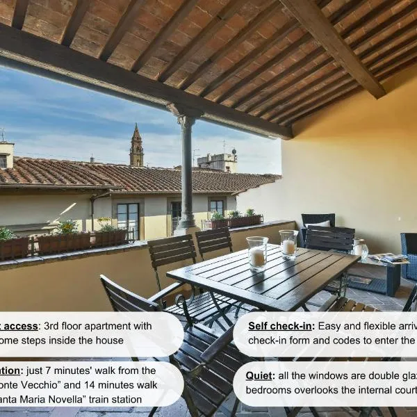 Buonarroti big apartment with terrace in Oltrarno، فندق في فلورنسا