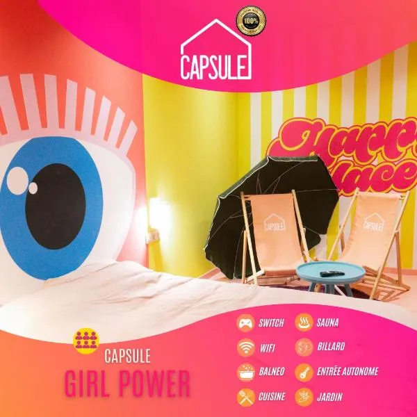 Capsule Girl Power SPA - balneo - Sauna - Karaoké - Billard - 2 chambres, hotel v destinaci Charleroi