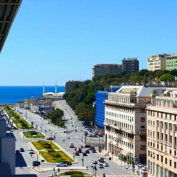 Attico 36 e 49 con terrazza vista mare e parcheggio grande, hotell i Genua